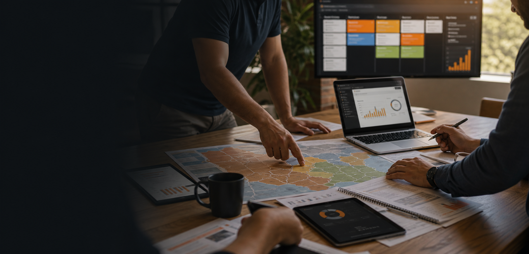 Sales organization territory planning and pipeline review